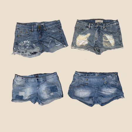 Y2K Low Rise Micro Mini Denim Shorts