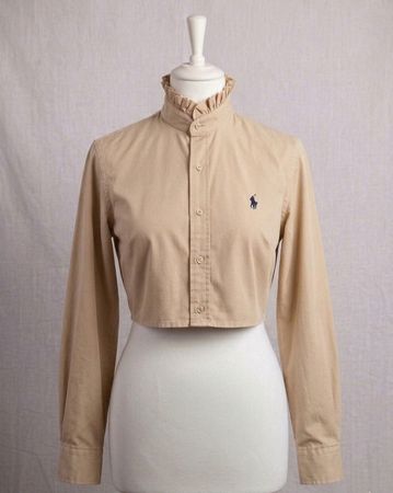 🔥 UPCYCLED Ralph Lauren Ruffle-Collar Crops