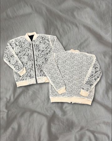 Upcycled Lace Bomber Jacket