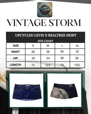 Upcycled Levi’s x Realtree Mini Skirt