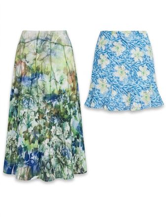 (FV-1326) Romantic Floral Midi Skirts Collection – Pink, Red & Pastel Y2K Aesthetic Summer Fits