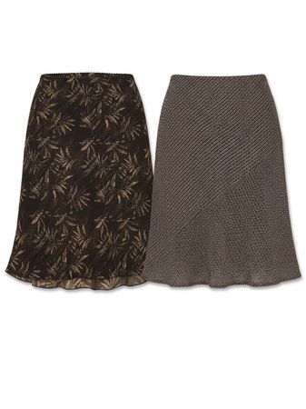(FV-1330) Y2K Printed  Skirts Bundle – Earthy Tones, Retro Patterns, Casual Streetwear Mix