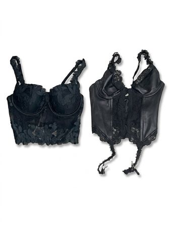 (FV-1334) Y2K Black Aesthetic Corsets