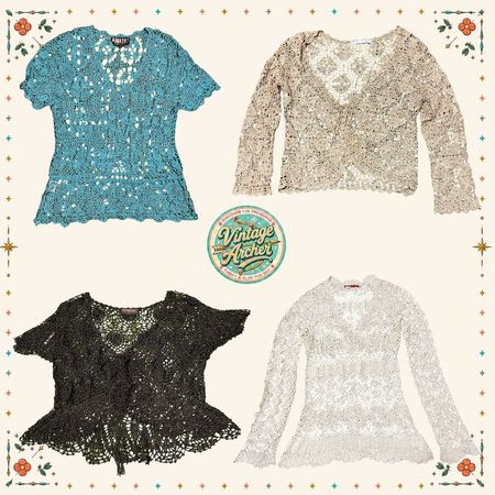 Blouses en Crochet Boho Y2K – Tops en Maille Légers pour Superposition d'Été : 12 Pcs