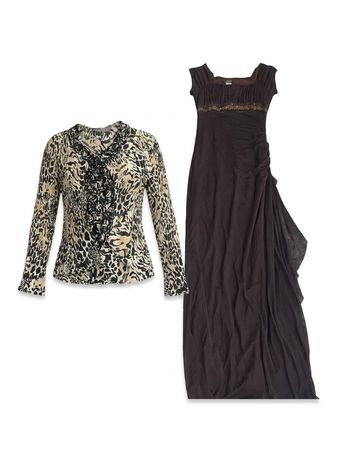 (FV-1338) Y2K Animal Print & Earth Tone Clothing Bundle – Leopard Brown Vintage Women’s Streetwear Lot