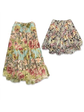 (FV-1344) Y2K Floral Printed Summer Tops & Dresses Bundle – Vintage Boho Multicolor Lightweight Pieces