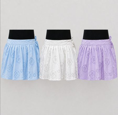 CR1551 Upcycled Eyelet Wrap Mini Skirt