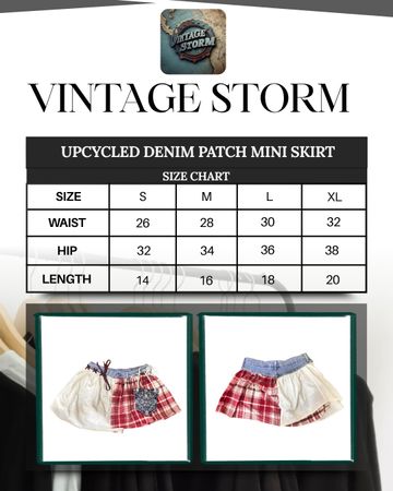 Upcycled Denim Patch Mini Skirt