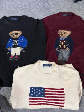 Ralph Lauren bear and flag sweater