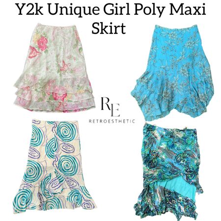 Y2K Oceanic Vibe Printed Maxi Skirts RE-3132