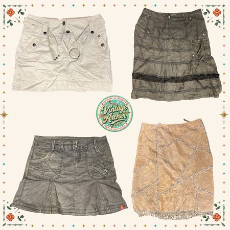 Y2K Cargo & Patchwork Mini Skirt Collection
