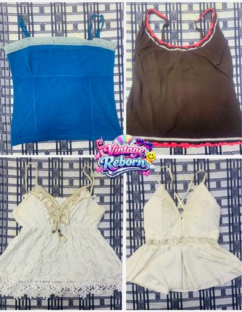 Y2K Vintage Lace & Feminine Cami Top Mix – Soft Girl, Romantic & Flowy Edit | VR-278