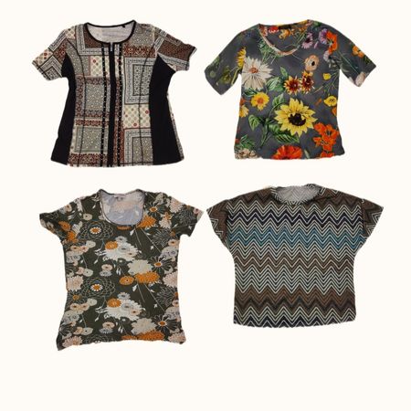Y2K Retro Floral & Boho Chevron Top Bundle
( ST 020)