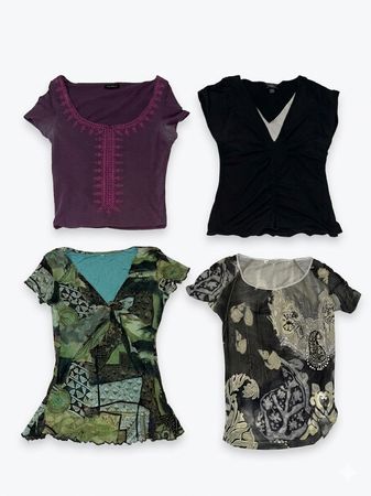 Blusas de manga curta Y2K 11 pcs