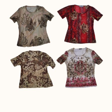 Y2K Cyber Grunge & Graphic Rose Top Bundle
(ST 022)