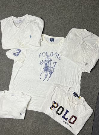 Ralph Lauren White Round Neck T-Shirts