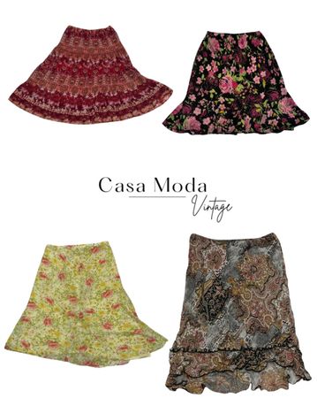 300426-1 Floral printed poly skirts 15 pcs