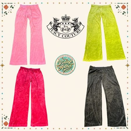 Y2K Authentic Juicy Couture Velour Track Pants – Retro Flare Fit: 8pcs (JC-1)