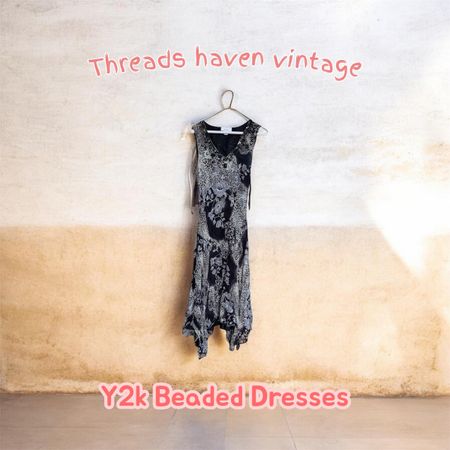 TH#099 Y2K Beaded Glam Dress – Sparkly Statement Party Piece