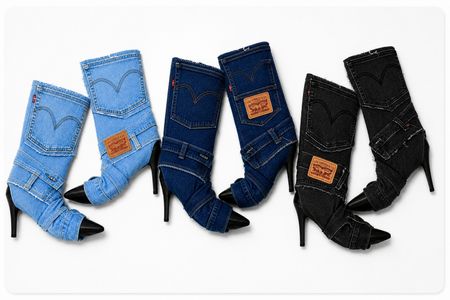 CR1556 Upcycled Denim Heel Boots
