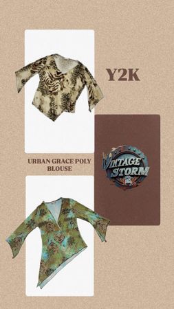 Y2K Urban Grace Poly Blouse