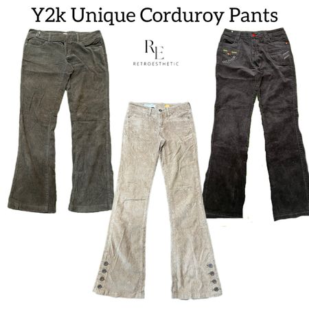 Y2K Unique Corduroy Pants RE-3136