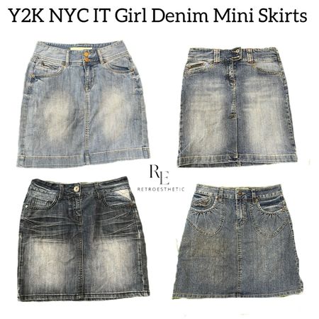 Y2K NYC IT Girl Denim Mini Skirts RE-3137