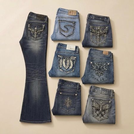 Y2k embroided bootcut/flare jeans