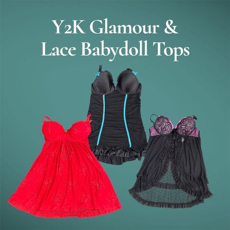 Y2K Glamour & Lace Babydoll Tops - (03/05)