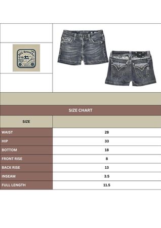 Upcycled Miss Me True Religion Rock Revival shorts