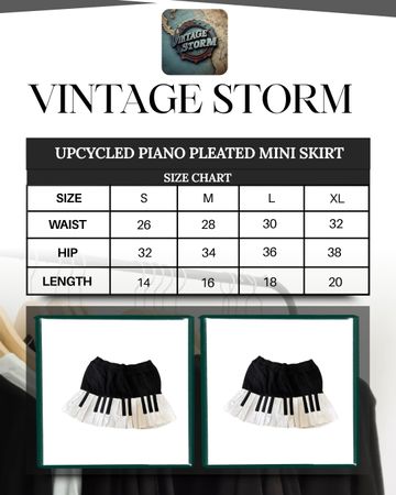 Upcycled Piano Pleated Mini Skirt