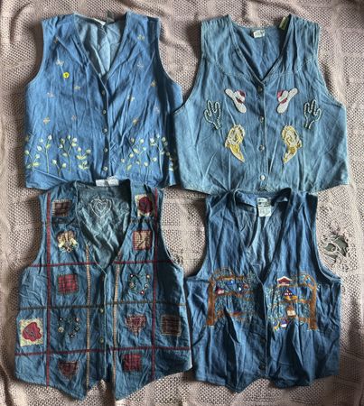 Denim vintage waistcoat 11 pieces