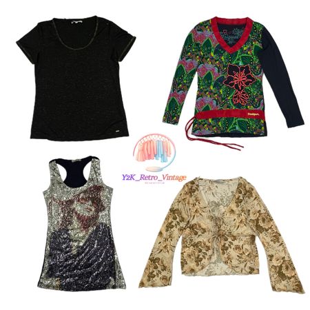 Y2K Mix Stylish Tops ( 069 )