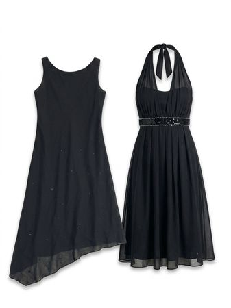 (FV-1336) Y2K Black Aesthetic Summer & Sequence Dress