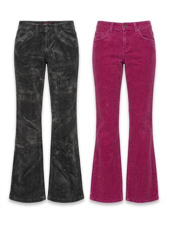 (FV-1316) Y2K Chunky Corduroy Flared Pants
