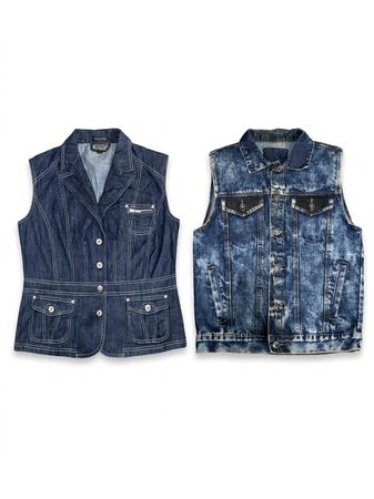 (FV1361) Y2K Denim Waistcoat