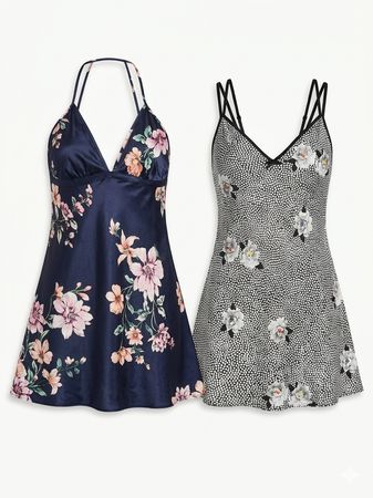 (FV-1364) Vintage Floral Y2K Mini Dress Bundle | Summer Prints, Mesh & Slip Dresses