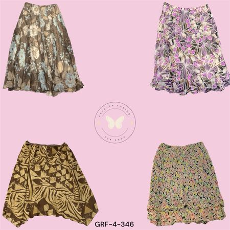 Y2K Inspired Printed Mini Skirt – Soft Poly Fabric (GRF-4-346)