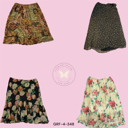 Y2K Patterned Poly Skirt – Trendy Festival Wear (GRF-4-348)