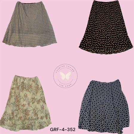 Y2K Inspired Printed Maxi  Skirt – Soft Poly Fabric (GRF-4-352)