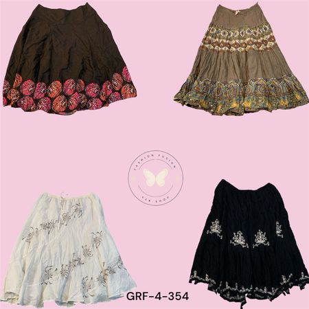Women’s Y2K Cotton Maxi Skirt – Casual Streetwear Style (GRF-4-354)
