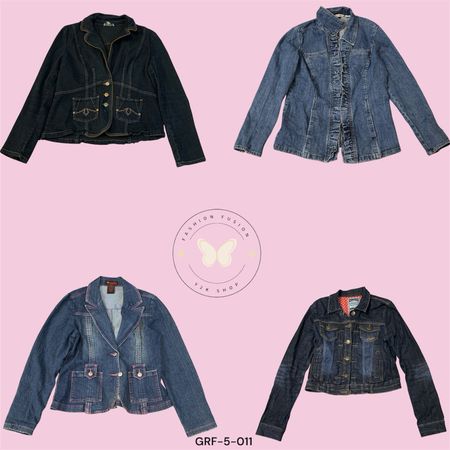 Washed Blue Y2K Denim Jacket – Distressed Vintage Streetwear Coat (GRF-5-011)