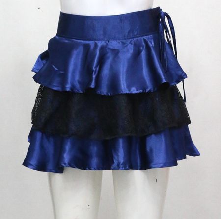 CR1561 Upcycled Satin Ruffle Mini Skirt