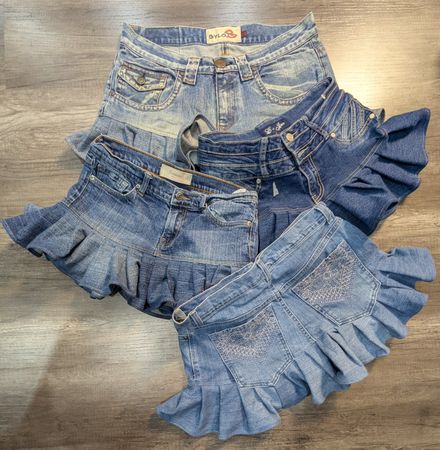 5425 - Upcycled Mini Denim Skirts