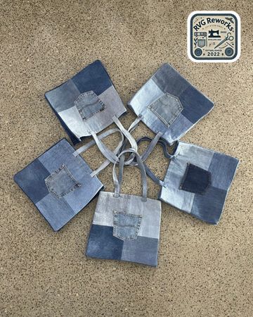 Upcycled Patchwork Denim Tote Bag