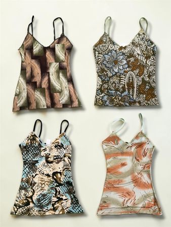 Y2k Printed Flora Cami Tops