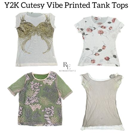 Y2K Cutesy Vibe Printe Tops RE-3082