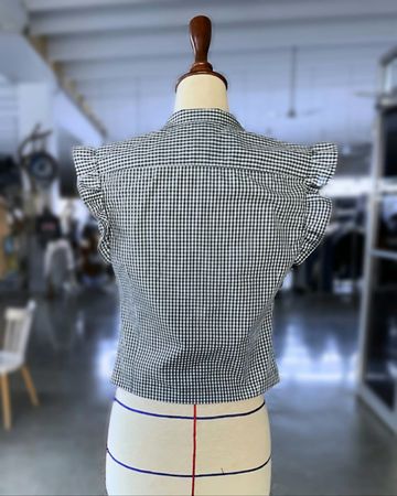Upcycled Flutter-Sleeve Top