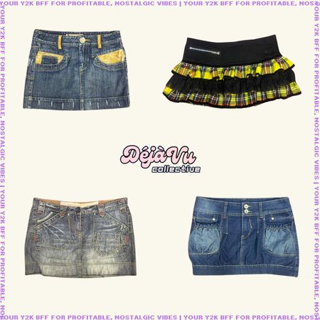 Y2K Paris Hilton Era Denim Micro Mini Skirts