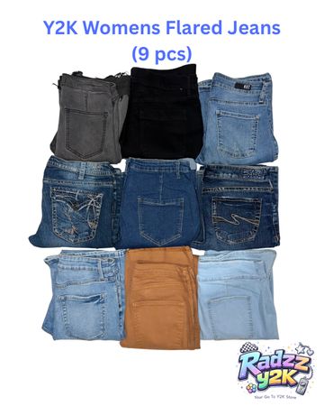 Y2K Flared Womens Jeans 9 pcs